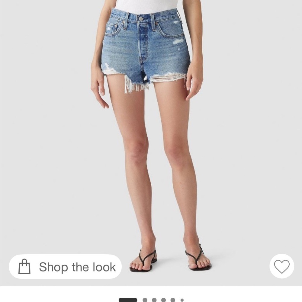 Levi's Distressed Blue Denim Shorts